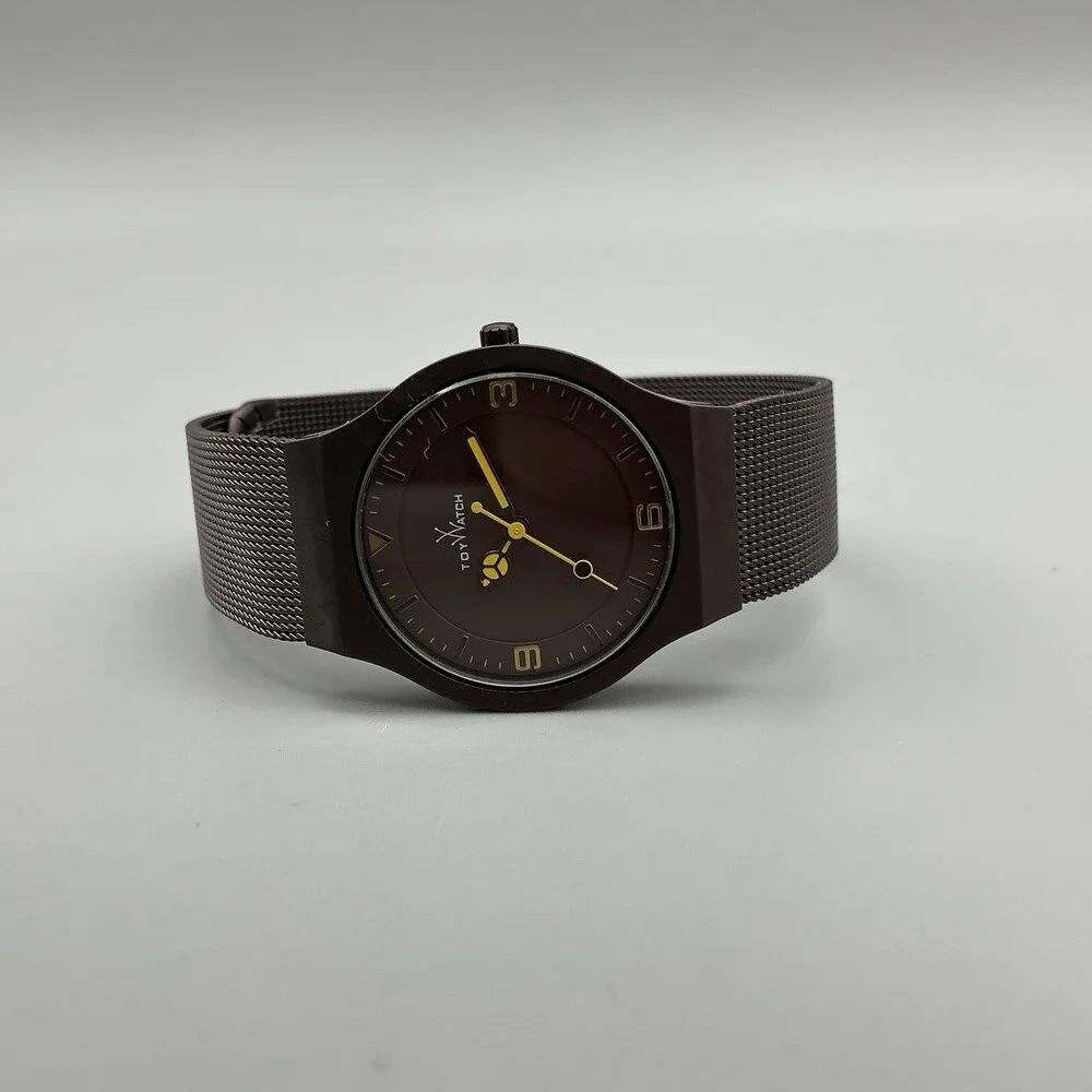 ToyWatch Womens Watch 28mm Brown Dial Mesh Stainless Steel New Battery